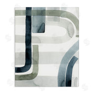 Grace Popp | Dark Blue Green Linework Abstract Swoop Design
