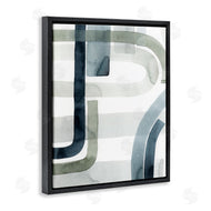 Grace Popp | Dark Blue Green Linework Abstract Swoop Design