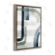 Grace Popp | Dark Blue Green Linework Abstract Swoop Design