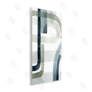 Grace Popp | Dark Blue Green Linework Abstract Swoop Design