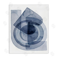Grace Popp | Layered Blue Opaque Shapes Central Circle Abstract