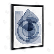 Grace Popp | Layered Blue Opaque Shapes Central Circle Abstract