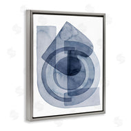 Grace Popp | Layered Blue Opaque Shapes Central Circle Abstract