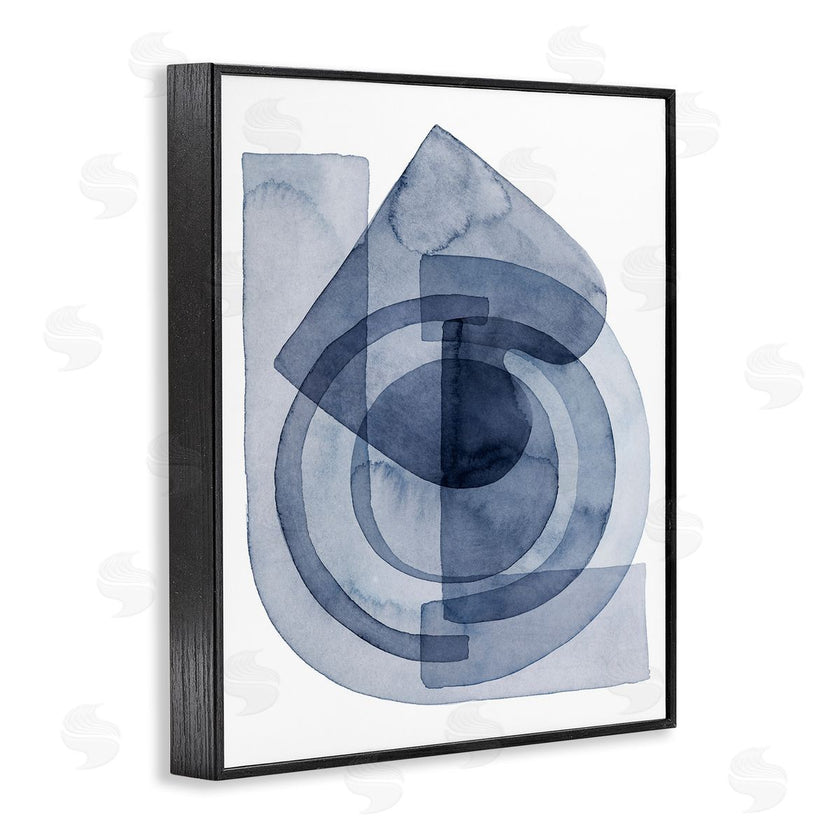 Grace Popp | Layered Blue Opaque Shapes Central Circle Abstract