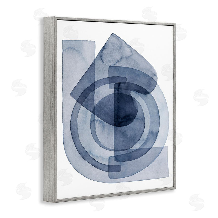 Grace Popp | Layered Blue Opaque Shapes Central Circle Abstract