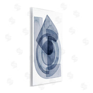 Grace Popp | Layered Blue Opaque Shapes Central Circle Abstract
