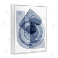 Grace Popp | Layered Blue Opaque Shapes Central Circle Abstract