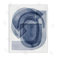 Grace Popp | Blue Gear Shape Abstraction Layered Opaque Details
