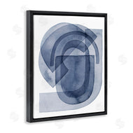 Grace Popp | Blue Gear Shape Abstraction Layered Opaque Details