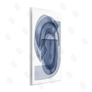 Grace Popp | Blue Gear Shape Abstraction Layered Opaque Details