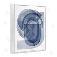 Grace Popp | Blue Gear Shape Abstraction Layered Opaque Details