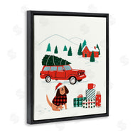 Victoria Barnes | Vintage Red Car Christmas Festive Santa Dog