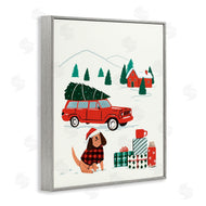 Victoria Barnes | Vintage Red Car Christmas Festive Santa Dog