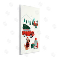 Victoria Barnes | Vintage Red Car Christmas Festive Santa Dog