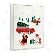 Victoria Barnes | Vintage Red Car Christmas Festive Santa Dog