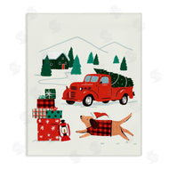 Victoria Barnes | Retro Christmas Cottage Landscape Festive Dog Hat