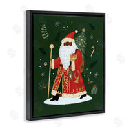 Victoria Barnes | Festive Santa Claus Figure Green Christmas Holiday