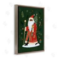 Victoria Barnes | Festive Santa Claus Figure Green Christmas Holiday