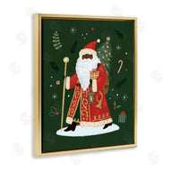 Victoria Barnes | Festive Santa Claus Figure Green Christmas Holiday