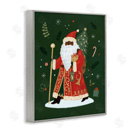 Victoria Barnes | Festive Santa Claus Figure Green Christmas Holiday