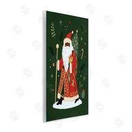 Victoria Barnes | Festive Santa Claus Figure Green Christmas Holiday
