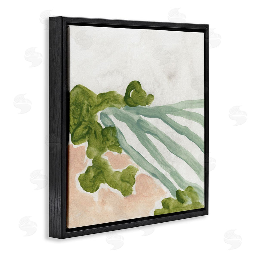 June Erica Vess | Fluid Coastline Abstract Landscape Soft Pink Green