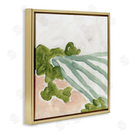 June Erica Vess | Fluid Coastline Abstract Landscape Soft Pink Green