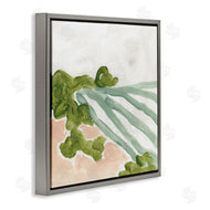 June Erica Vess | Fluid Coastline Abstract Landscape Soft Pink Green
