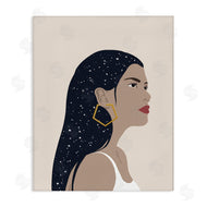 Annie Warren | Female With Earring Abstract Star Constellation Hair