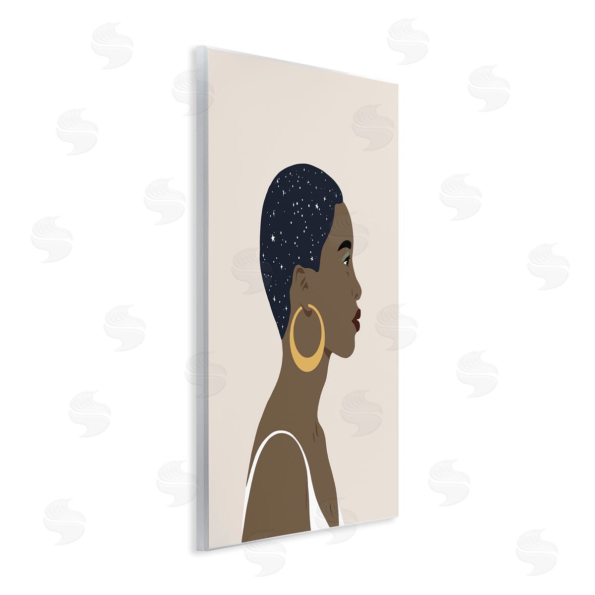 Annie Warren Night Sky Constellation Hairstyle Glam Female Portrait Wall Plaque Art
