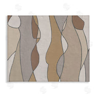 Alonzo Saunders | Curved Shape Figures Abstraction Brown Beige Neutral