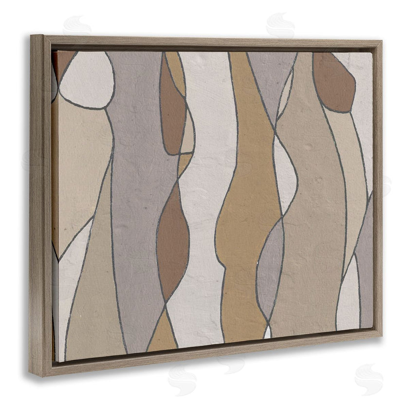 Alonzo Saunders | Curved Shape Figures Abstraction Brown Beige Neutral