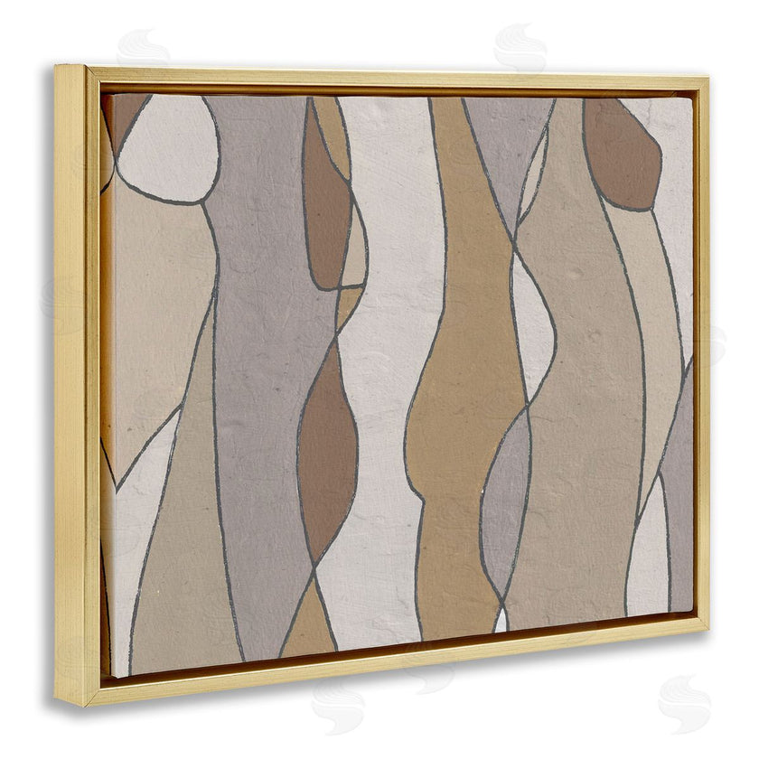 Alonzo Saunders | Curved Shape Figures Abstraction Brown Beige Neutral