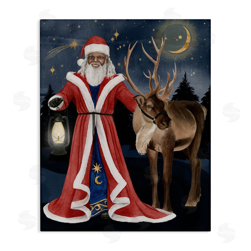 Grace Popp | Santa Claus Under Night Sky Winter Lantern