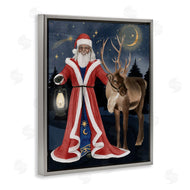 Grace Popp | Santa Claus Under Night Sky Winter Lantern