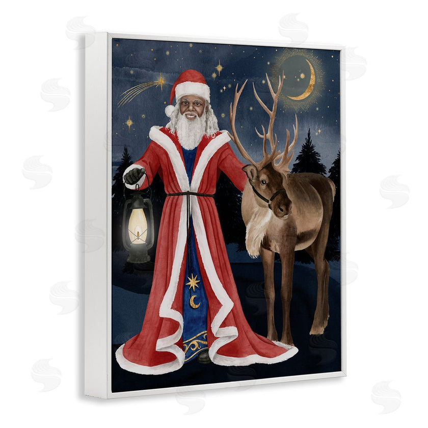 Grace Popp | Santa Claus Under Night Sky Winter Lantern