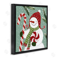 Victoria Barnes | Peppermint Candy Snowman Green Winter Forest