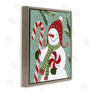 Victoria Barnes | Peppermint Candy Snowman Green Winter Forest