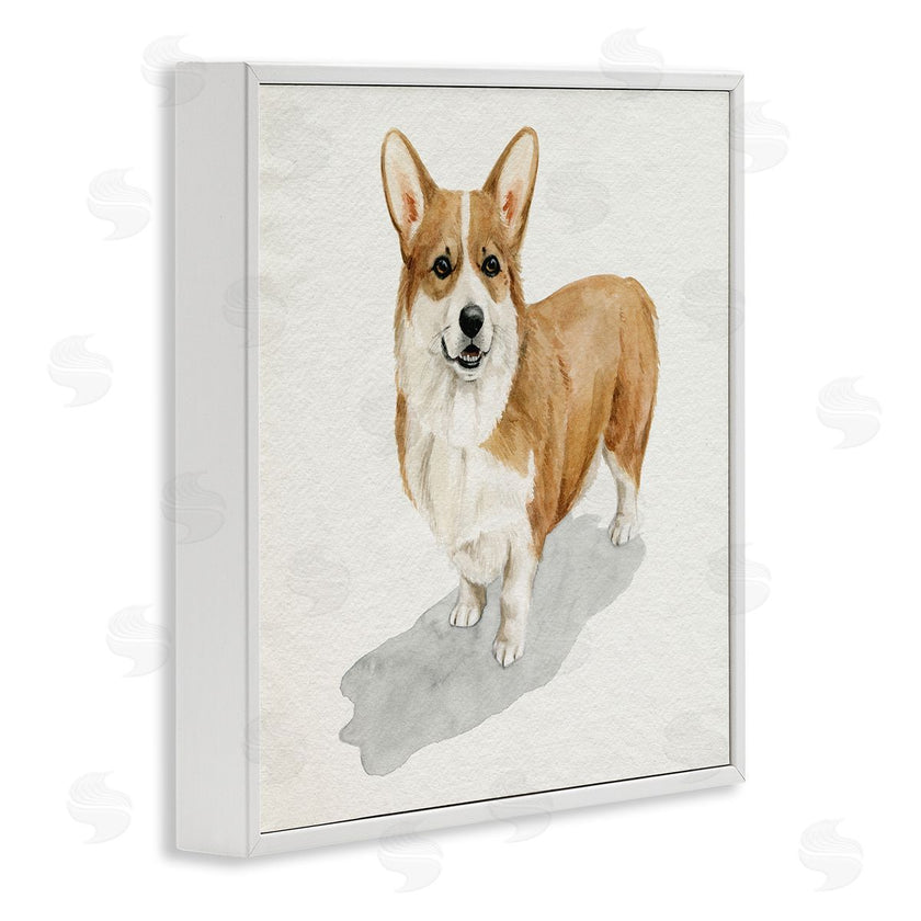 Grace Popp | Happy Corgi Dog Pet Portrait Neutral Shadow