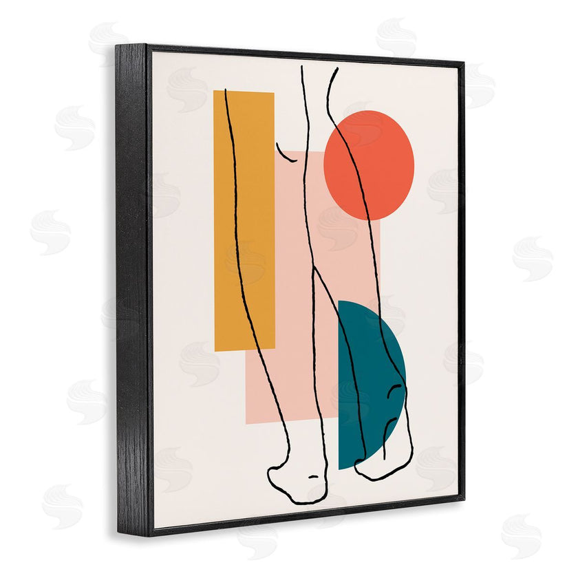 Alonzo Saunders | Figure Line Drawing Bold Geometric Pop Shapes