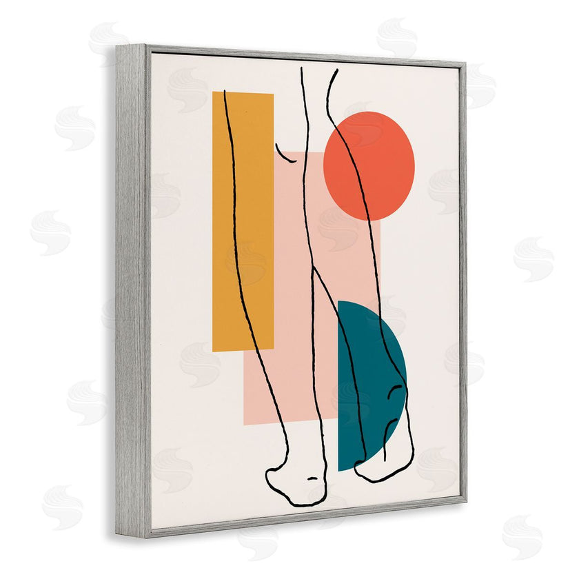 Alonzo Saunders | Figure Line Drawing Bold Geometric Pop Shapes