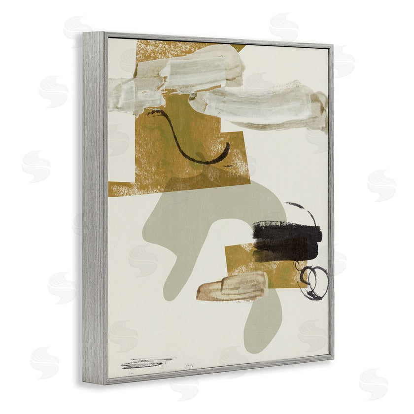 Melissa Wang | Unique Curved Shape Abstraction Brown Tan Black