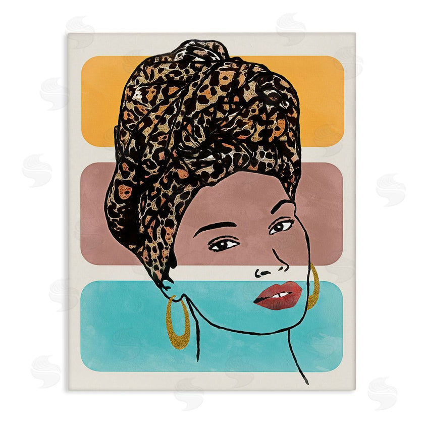 Alonzo Saunders | Fashion Headwrap Portrait Over Bold Blocked Shapes