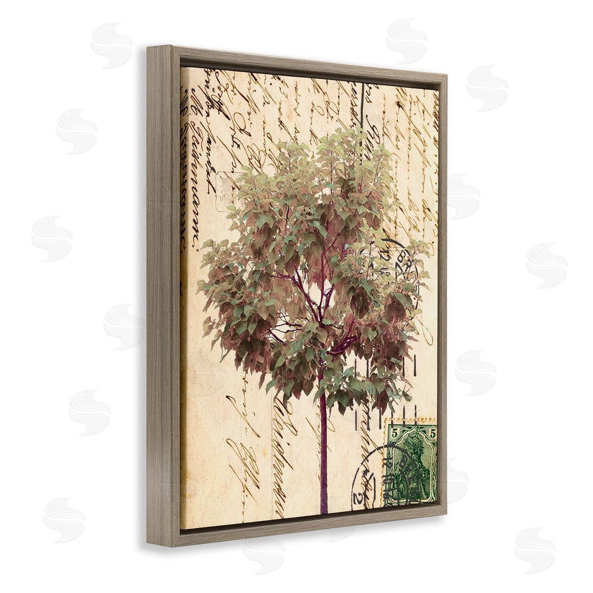 Alonzo Saunders | Vintage Postal Script Note Red Root Tree