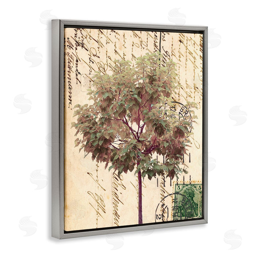 Alonzo Saunders | Vintage Postal Script Note Red Root Tree