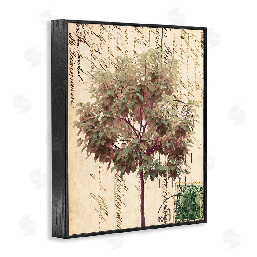 Alonzo Saunders | Vintage Postal Script Note Red Root Tree