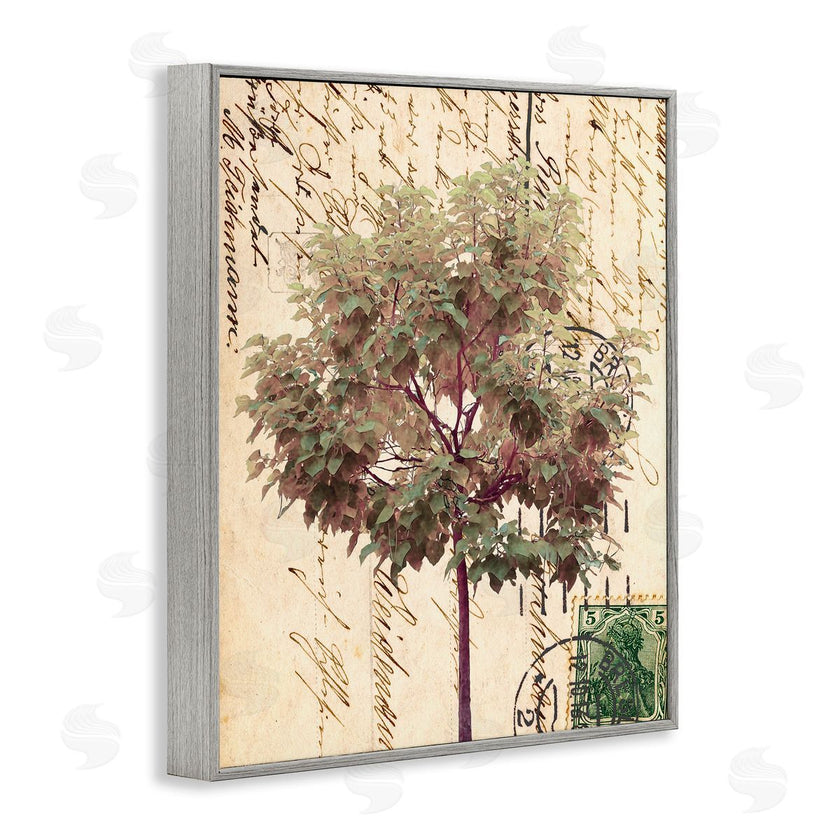 Alonzo Saunders | Vintage Postal Script Note Red Root Tree
