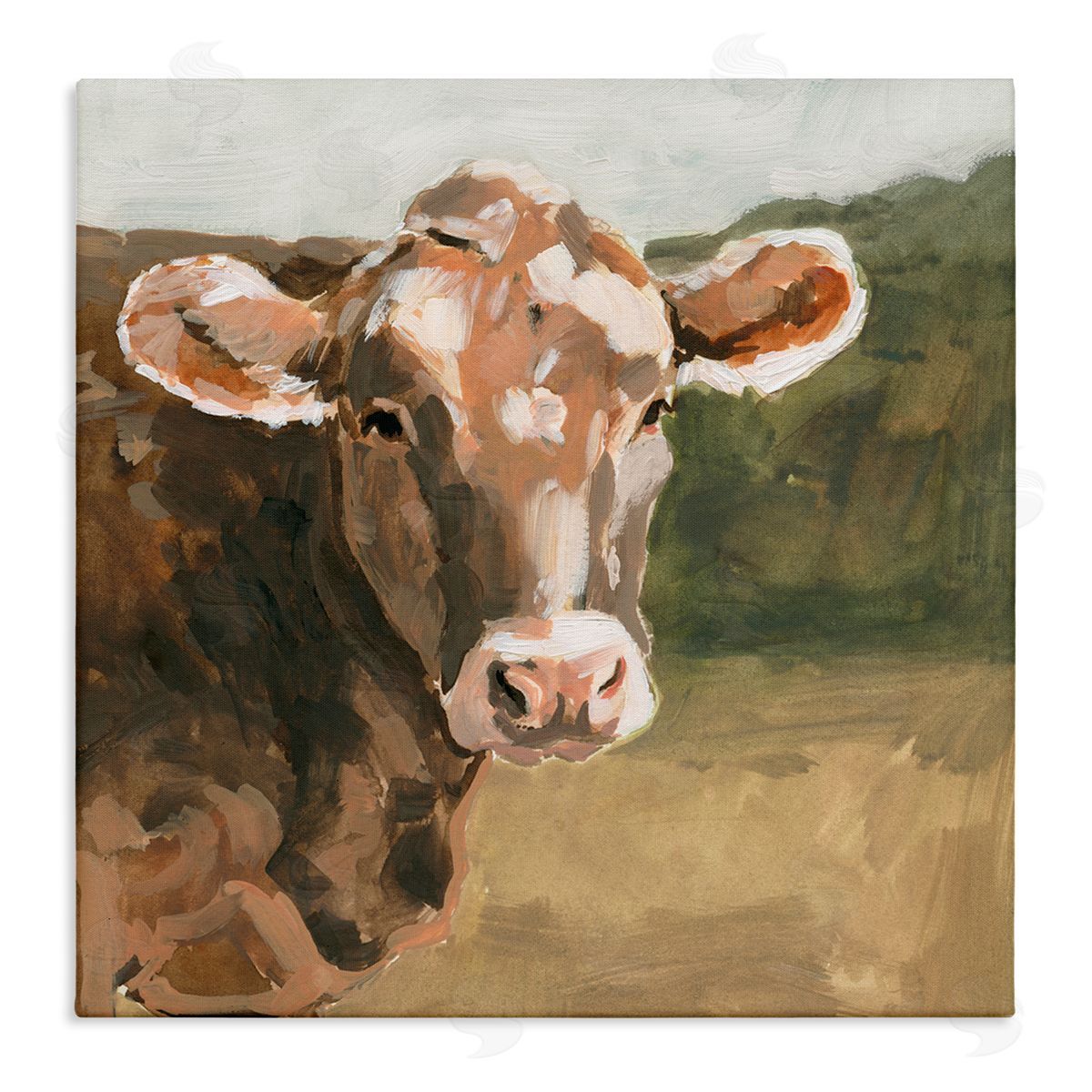 Soft Country Meadow Cow Canvas Wall Art, Home Decor by Victoria Barnes