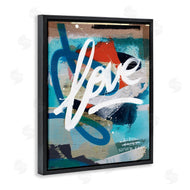 Kent Youngstrom | Graffiti Love Text Modern Urban Blue Pattern
