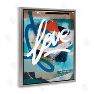 Kent Youngstrom | Graffiti Love Text Modern Urban Blue Pattern